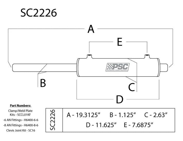 Double-Ended Full Hydraulic Steering Cylinder – PSC