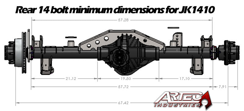 Artec JK 1 Ton Rear Axle Swap Kit w/ Truss | 14 Bolt & Sterling
