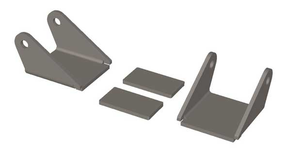 Heavy Duty Leaf Spring Hanger Pair 3 1/2 Inch Inside Width For 3 Inch Wide Springs