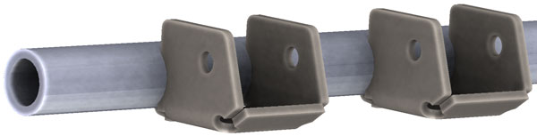 Tube link mount brackets installed on round tubing for off-road suspension links
